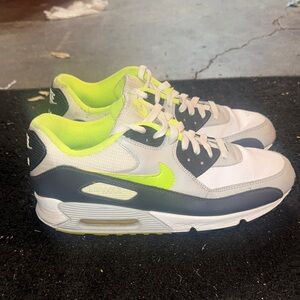 Nike Men's Athletic Shoes - White, Gray, Neon Yellow